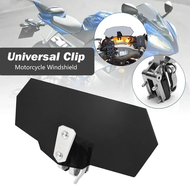 Motorcycle Motorbike Clip On Windshield Wind Screen Deflector Extension Spoiler