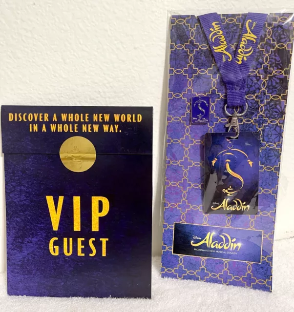 Disney’s Aladdin Broadway VIP Packet including Lanyard, Pin VIP Tag, Photo NEW