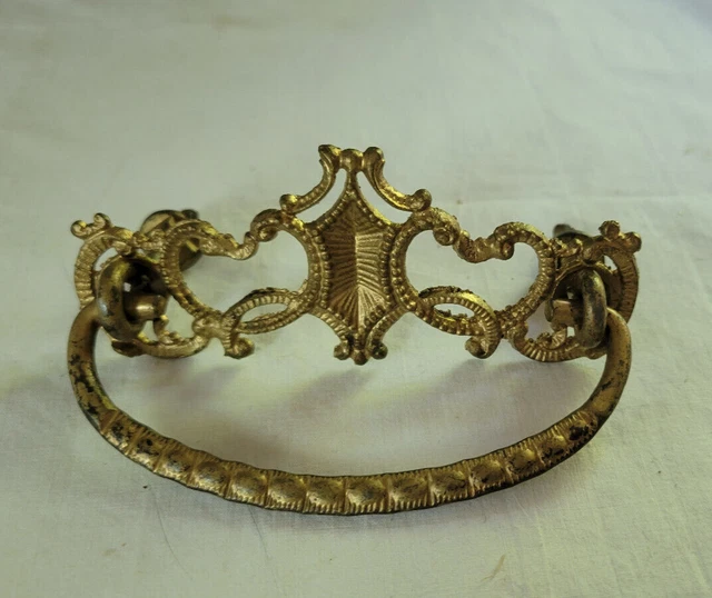Fancy Antique Ornate Victorian Drawer Dresser Pull Bail Handle -Painted 3" space