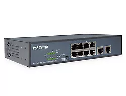 DIGITUS 8-Port Fast Etherent PoE-Switch + 2 Uplinks