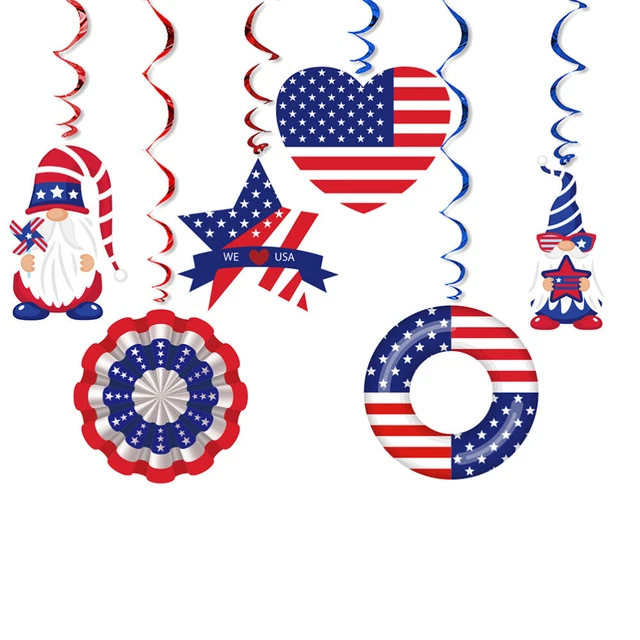 Craft Party Supplies Festival Hanging Swirls Patriotic Hanging Decor