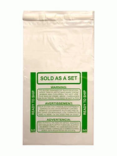100poly Bags 6x9 Permanent Seal Tape Clear Polyethylene Bags Selfseal With S