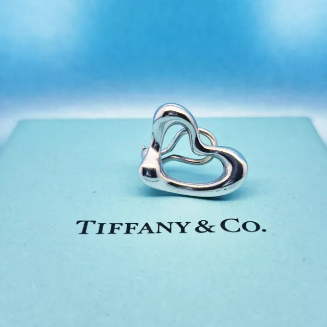 Tiffany & Co Vtg Sterling Silver Clipon Open Heart Single Peretti Earring - Mint