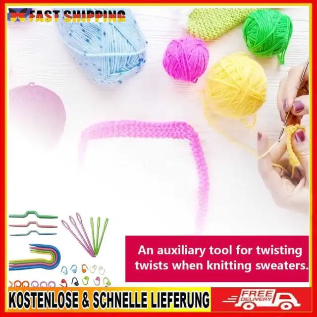 53pcs Knitting Kit Needle Clip Crochet Hook Art Craft Markers Cross Stitch Tools