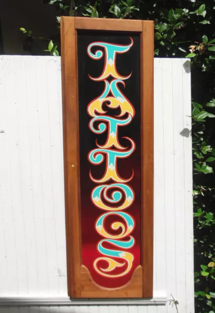 Tattoo Shop Sign Hand Painted Wooden Wall | Tattoo Wall Decor Art | Custom Wood