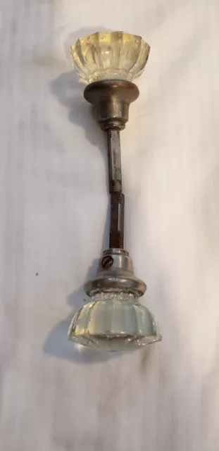One Pair of Antique Glass Crystal Door Knobs