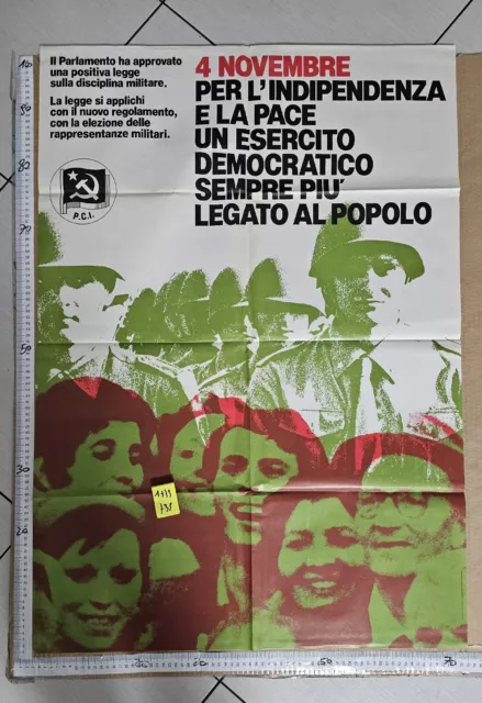 Manifesto PCI Partito Comunista Italiano 1979 Pace 4 Novembre Indipendenza Eserc