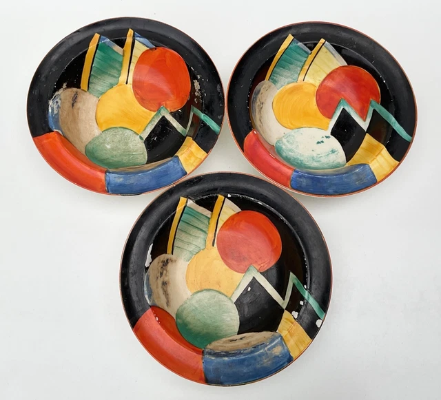 3 X SUSIE Cooper Grays Pottery Moon and Mountain Bowls TLC £10.00