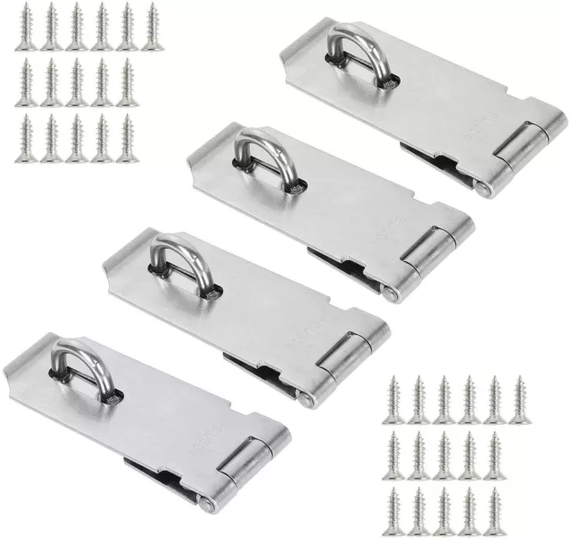1/2/4x Stainless Steel Padlock Hasp Clasp Security Door Latch Lock Gate Cabinet
