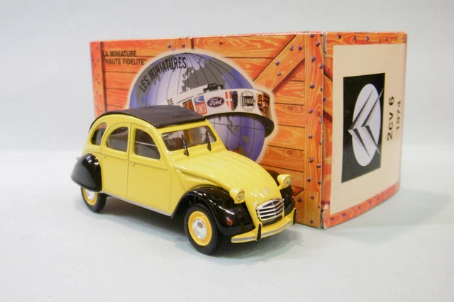 Norev / Hachette - CITROEN 2CV 6 1974 jaune et noir BO 1/43