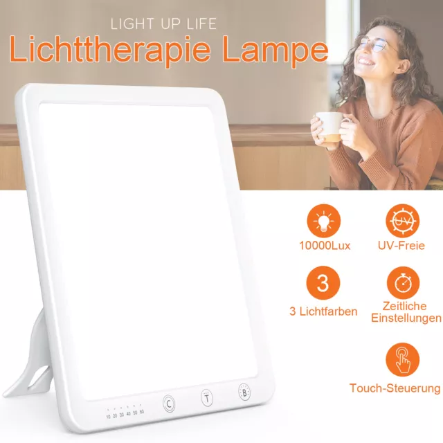 SAD Tageslichtlampe 10000 LUX LED Lampe Lichttherapie Dimmbar Timer tageslicht