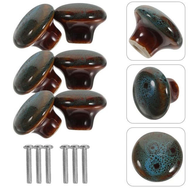6 piezas Mueble Manija Cajón Tirar Botones Armario Cocina Botones Cajones Cerámica
