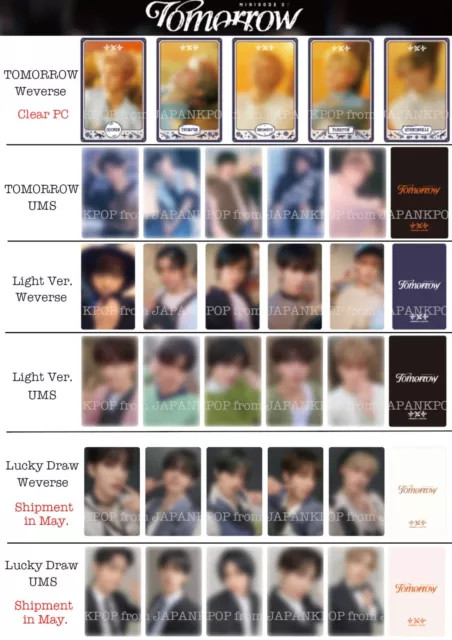 PRE TXT minisode 3: TOMORROW Japan Limited POB Weverse UMS Lucky draw Photocard