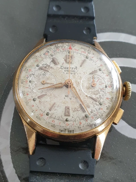 ANCIENNE MONTRE CHRONOGRAPHE Dreffa Geneve Suisse A Reviser EUR