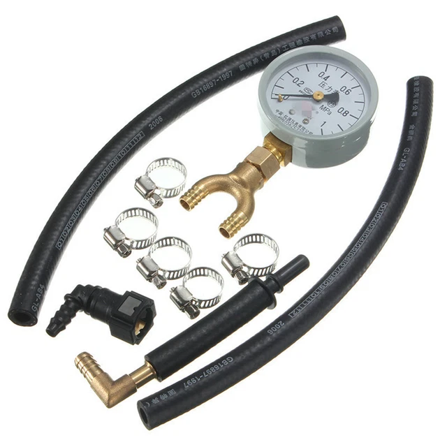 FUEL PRESSURE TESTER Fuel Injection Pump Gas Gasoline Pressure Gauge