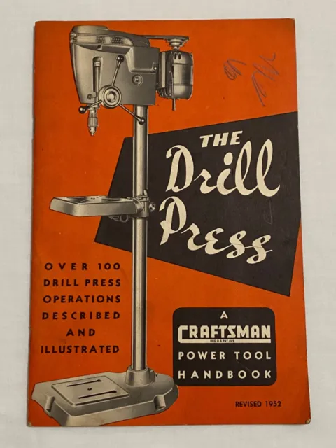 Manual de herramientas eléctricas artesanales vintage de la década de 1950 The Drill Press 1952