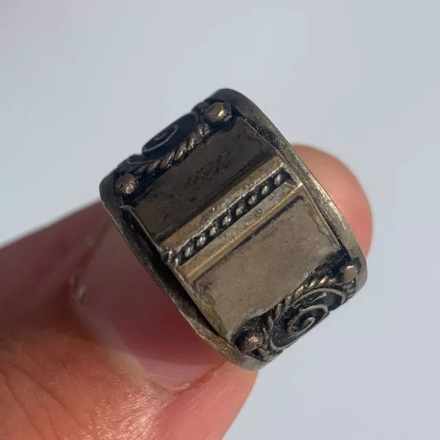 Rare Genuine Ancient Roman Seal Ring Artifact Intact Engraved