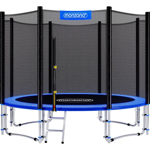 MONZANA® 10Ft 305cm Trampoline Set with Safety Net, Ladder, Spring Cover Blue