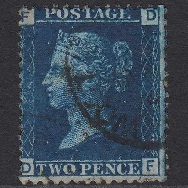 R4_24 GB QV 1869 2d DEEP BLUE PLATE 15 SG47-G3 DF FU CDS CANCEL