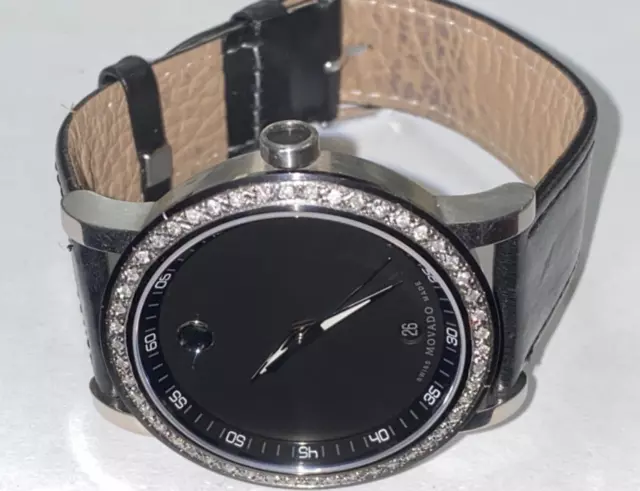 Orologio Movado Da Uomo Museo Sport Quadrante Nero Diamante