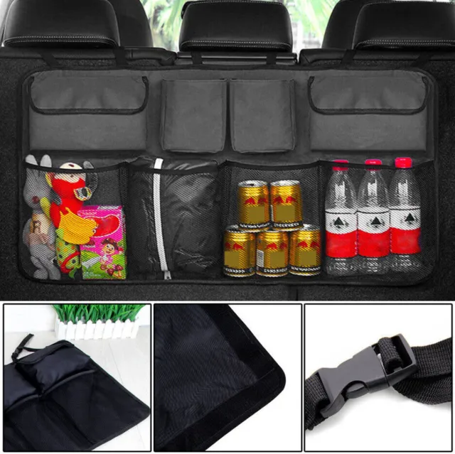 Car Back Seat Tidy Storage Organiser Multifunction Mesh Pocket Hanging Boot UK