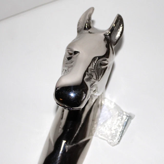 Horse Head coat hanger hook Cast Aluminum 10” NEW large silver 9