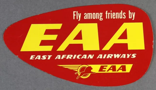 East African Airways Eaa Vintage Airline Luggage Baggage Bag Label