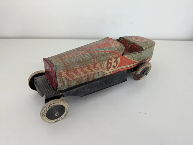 VOITURE AUTO MÉCANIQUE ML Martinan Larnaude Jouet Ancien Tôle Joustra