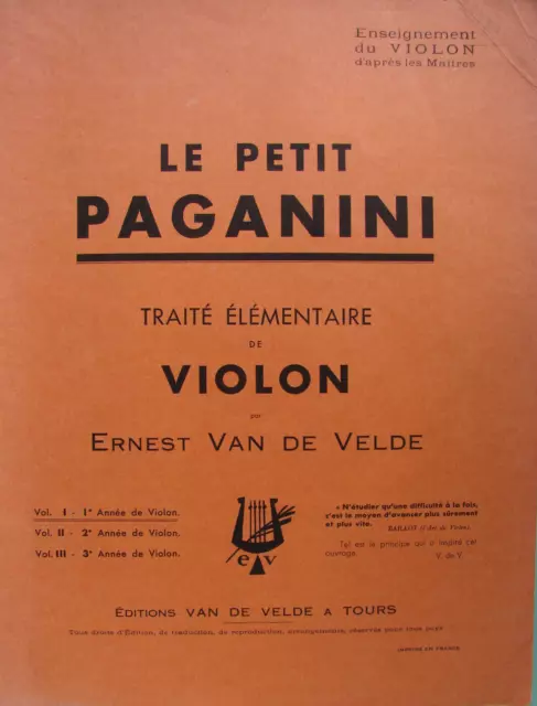 Le Petit Paganini Traite Elementaire De Violon Par Ernest Van De Velde