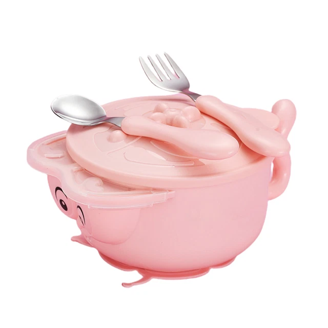 4pcs/set Baby Dishes with Sucker Plate Thermal Insulation Children Cartoon