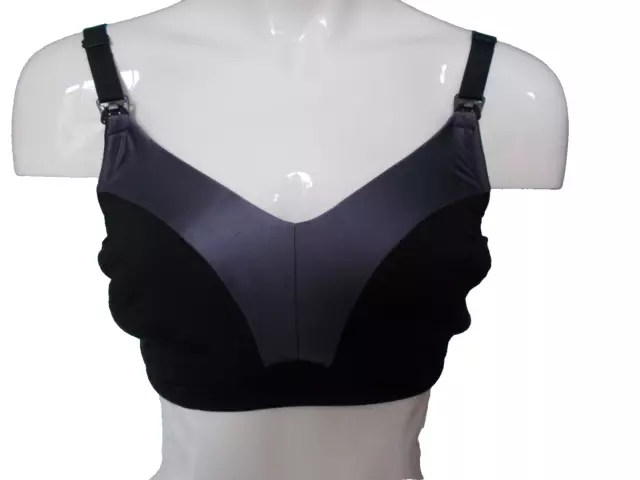 Marksandspencer Black/Purple 32E Nonwired Nursing Cotton Mix Bra Nwot