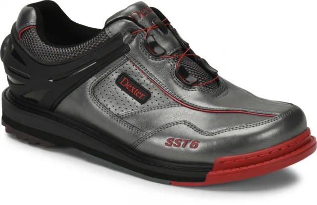 Men's Bowling Shoes Dexter Change Sole Sst 6 Hybrid Boa Grey/Black/Red ( Fh )
