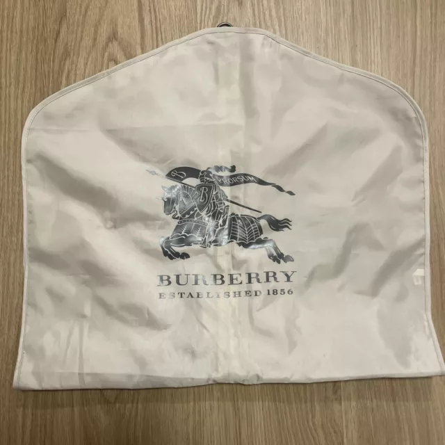 BURBERRY Authentic Garment Suit Trench Coat Dust Cover Zipper Travel Bag Silver