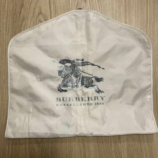 BURBERRY Authentic Garment Suit Trench Coat Dust Cover Zipper Travel Bag Silver