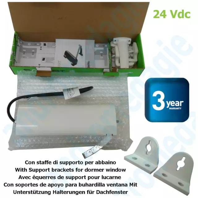 SMART 24V BLANCO + SOPORTES PARA CLARABOJOS Actuador de ventana de techo