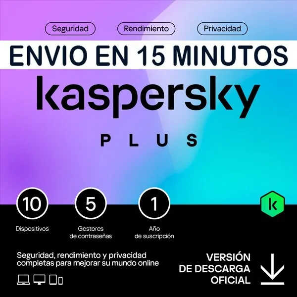 Kaspersky Plus Internet Security 10 Pc 2024/1 año/📩email con código 15 minutos