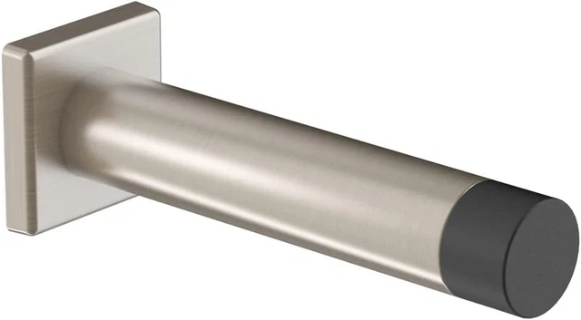 N830-527 Reed Door Stop, 3", Satin Nickel with Matte Black Tip