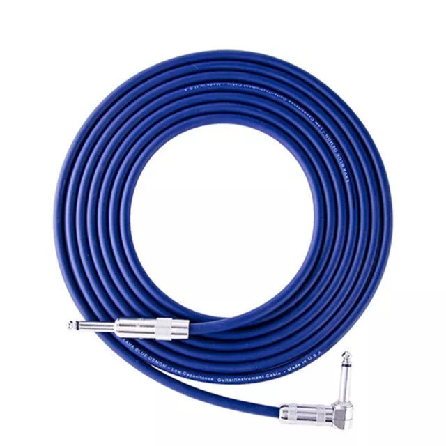 Lava Cable Blue Demon Instrument Guitar/Bass Cable 1/4" to Right Angle - 20 ft