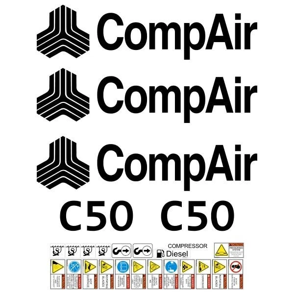 Compair C50 Decals Stickers Repro Decal Kit + FREE SAFETY STICKERS