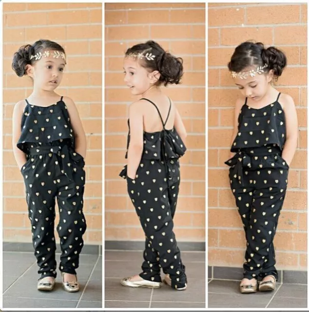 2PC Toddler  Baby Girls Clothes condole jumpsuits + belt Kids Clothes Outfits