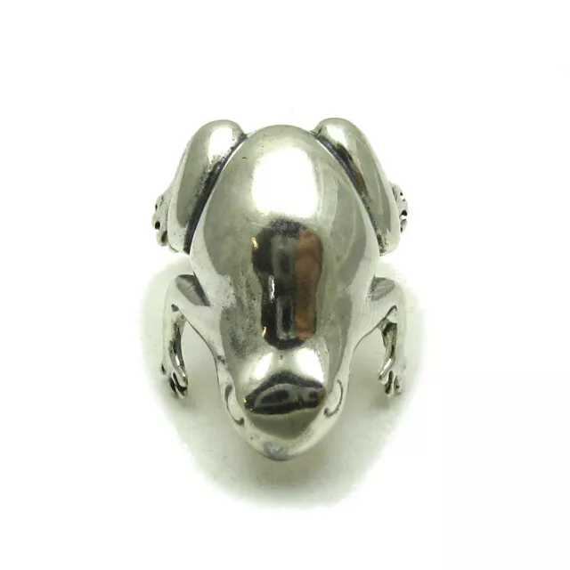 Bague en argent sterling véritable grenouille massif poinçonné 925