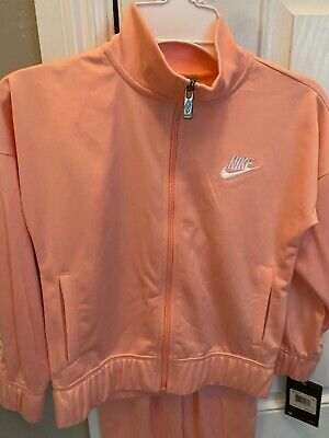 NWT Nike Girls 2 piece Pants & Jacket Track Suit Coral size 6x