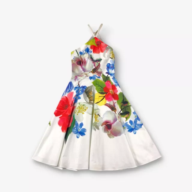 Vintage Ted Baker Floral Multicolor Vestido Pequeño