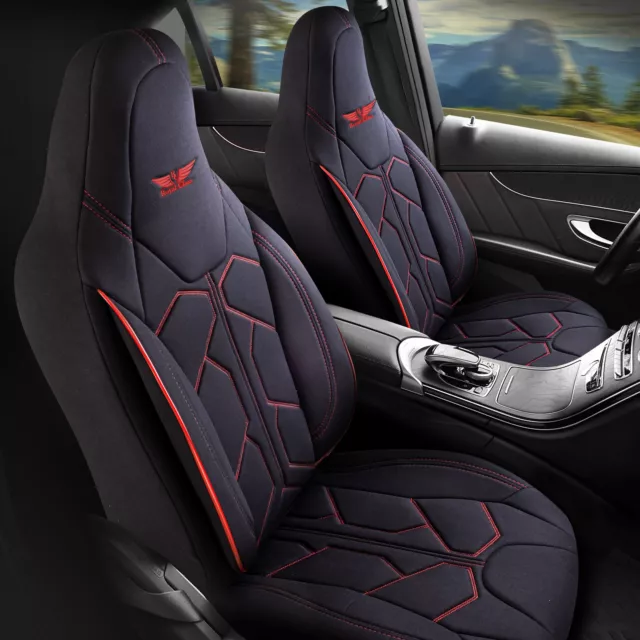 Car Seat Covers Convient pour VW T4 T5 T6 en Noir Rouge Pilot 1.2