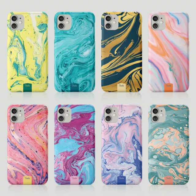 Tirita Phone Case for iPhone 14 13 11 12 7 8 SE X 6S XR Colourful Marble Veins