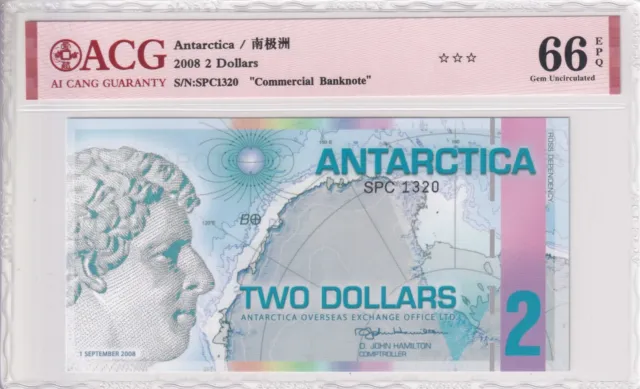 2008 Antarctica 2 Dollars "Commercial Banknote"