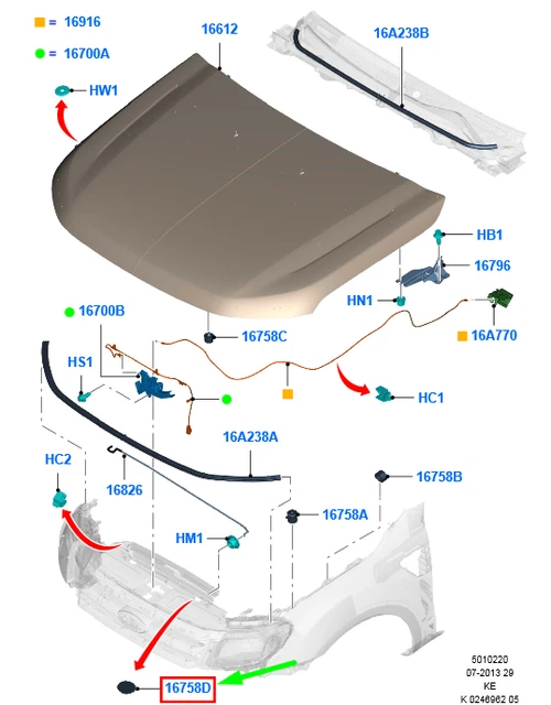 FORD RANGER T6 MK1 Front Hood Steadying Plate 5217534 NEW GENUINE £13. ...