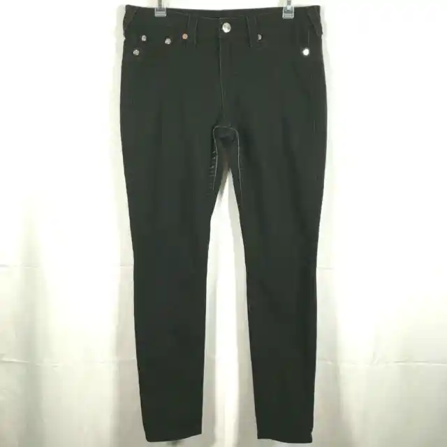 True Religion Jeans Womens Sz 31 Black Section Legging Skinny