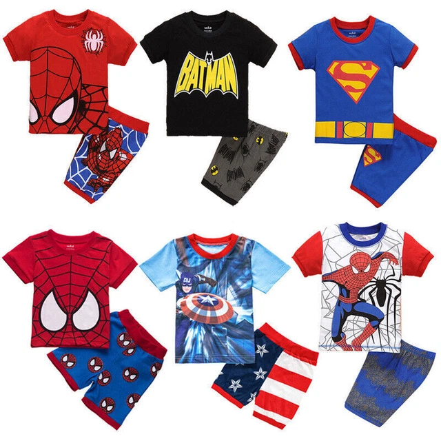 T-shirt bambini a maniche corte pantaloncini pigiami supereroi Avengers