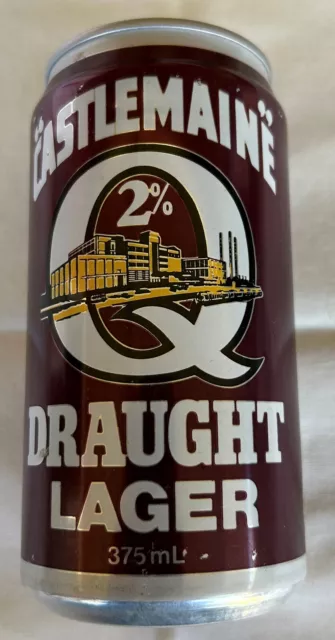COLLECTIBLE CASTLEMAINE Q 2% DRAUGHT LAGER 375ml BEER CAN